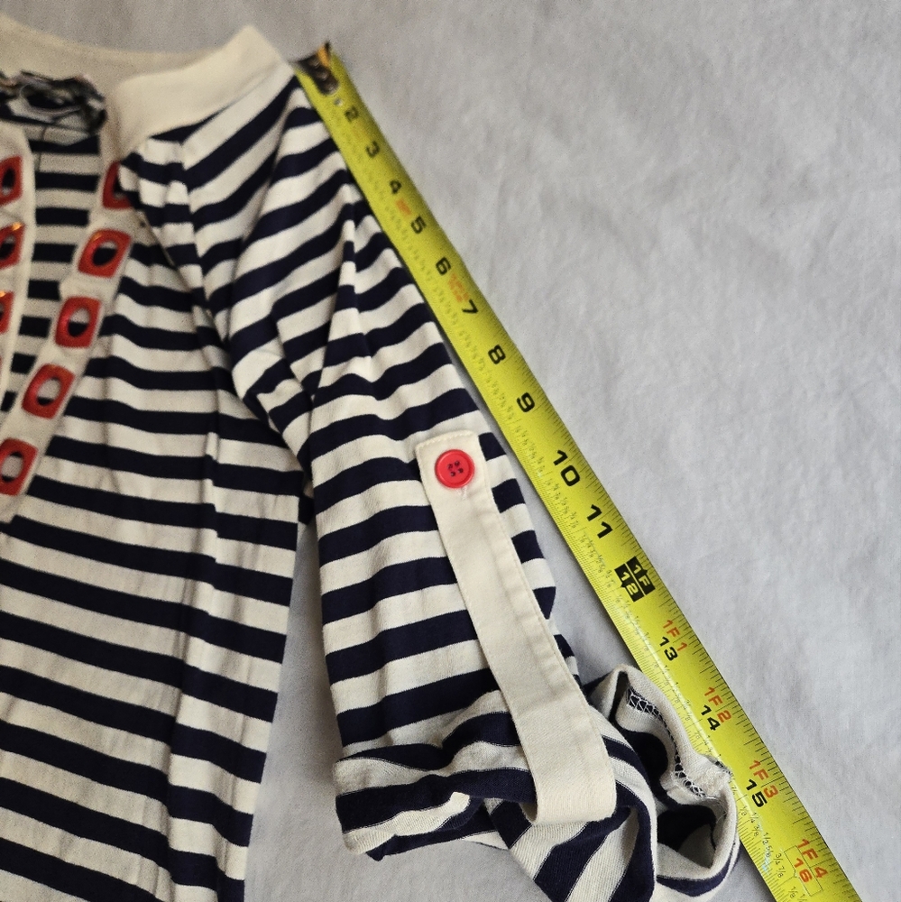 Nanette Lepore Swim Tunic Cover Up Navy White Nautical Stripe - Picture 9 of 13
